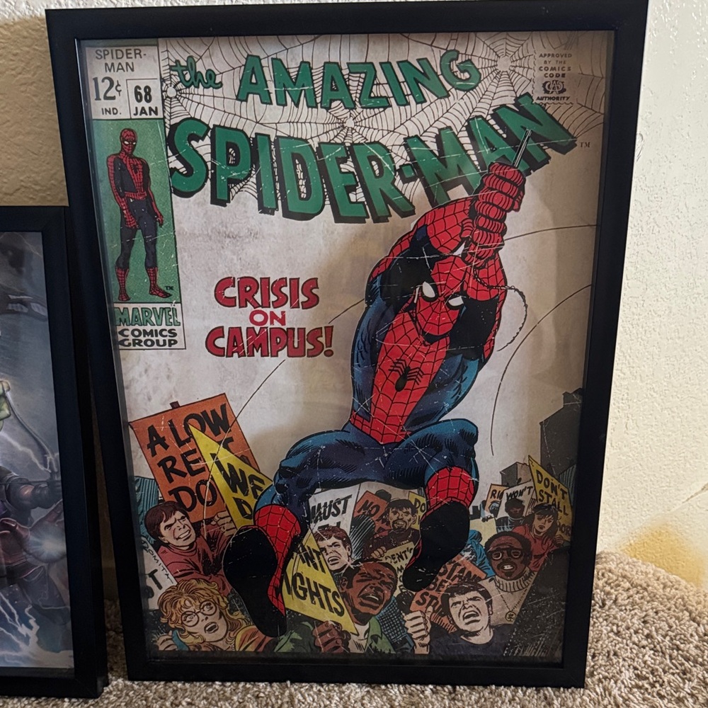 Marvel Spider-Man Comic Cover Print - Red, Blue & Green